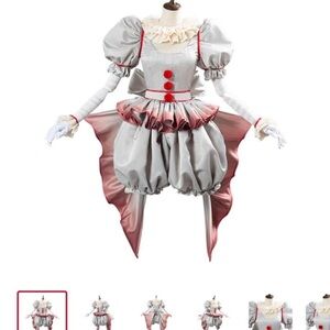 It Clown Costume in Gray and Red